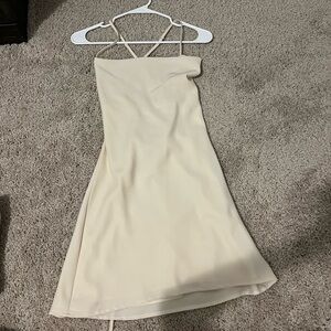 Elegant Cream Strappy Dress